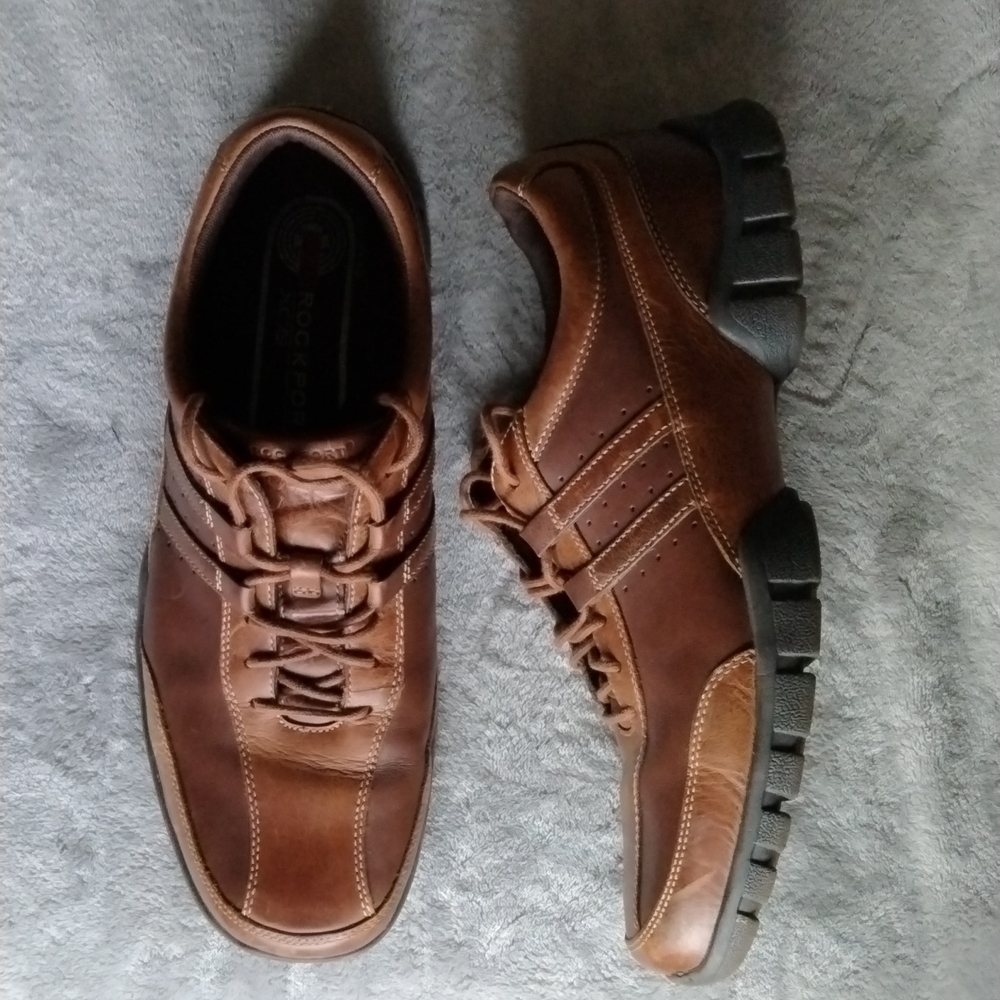 Rocksport  Casual Shoes Brown Leather Lace up Sz 11w